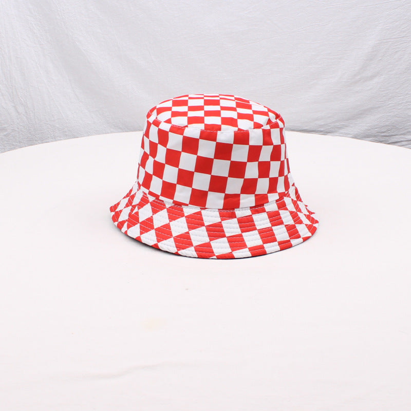 Wholesale Polyester Cotton Sex Checkerboard Bucket Hat
